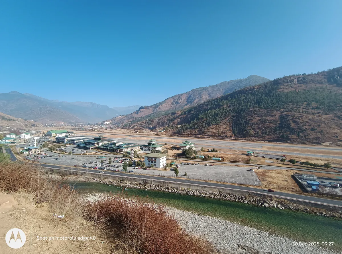 View of Paro Airport from the viewpoint